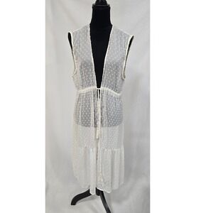 Lauren‎ Conrad women one size duster swiss dot sheer fairy kimono ethereal boho